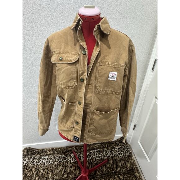 Pointer Brand LC King Canvas Chore Coat Jacket Brown Banded Collar (size: S) - Picture 1 of 7